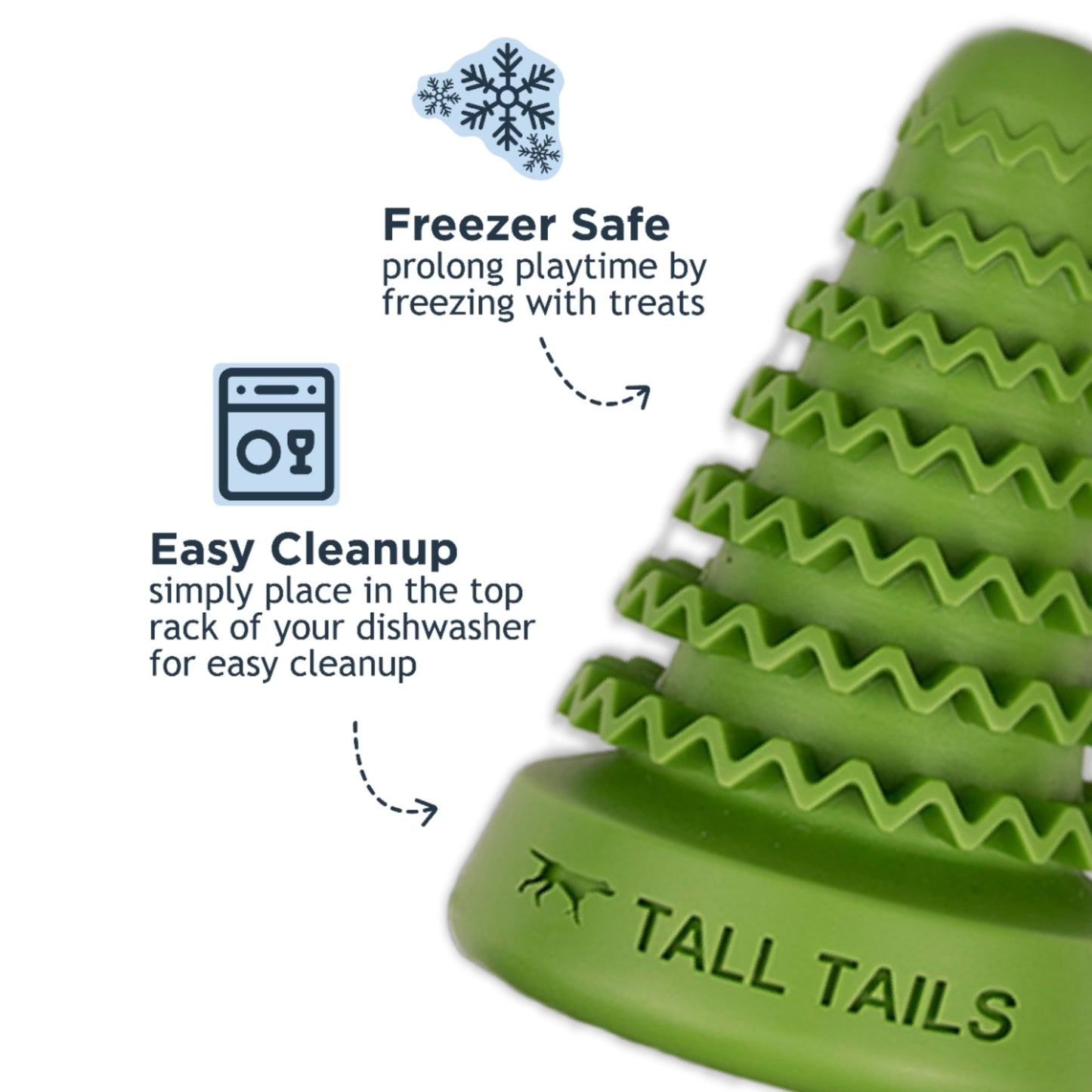 Tall Tails Dog Natural Rubber Evergreen 4 in, view 5