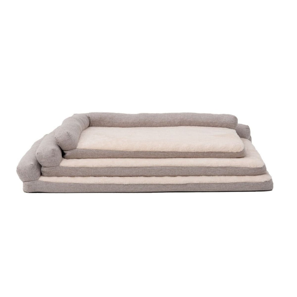 Territory Dog & Cat Khaki Lounger Bed, 30 in x 20 in - Pets Perfect