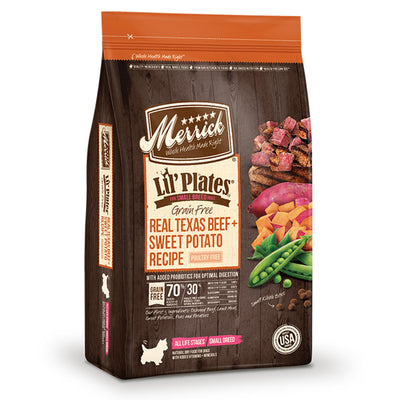 Merrick Lil Plates Grain-Free Real Texas Beef And Sweet Potato Recipe, 12 lb
