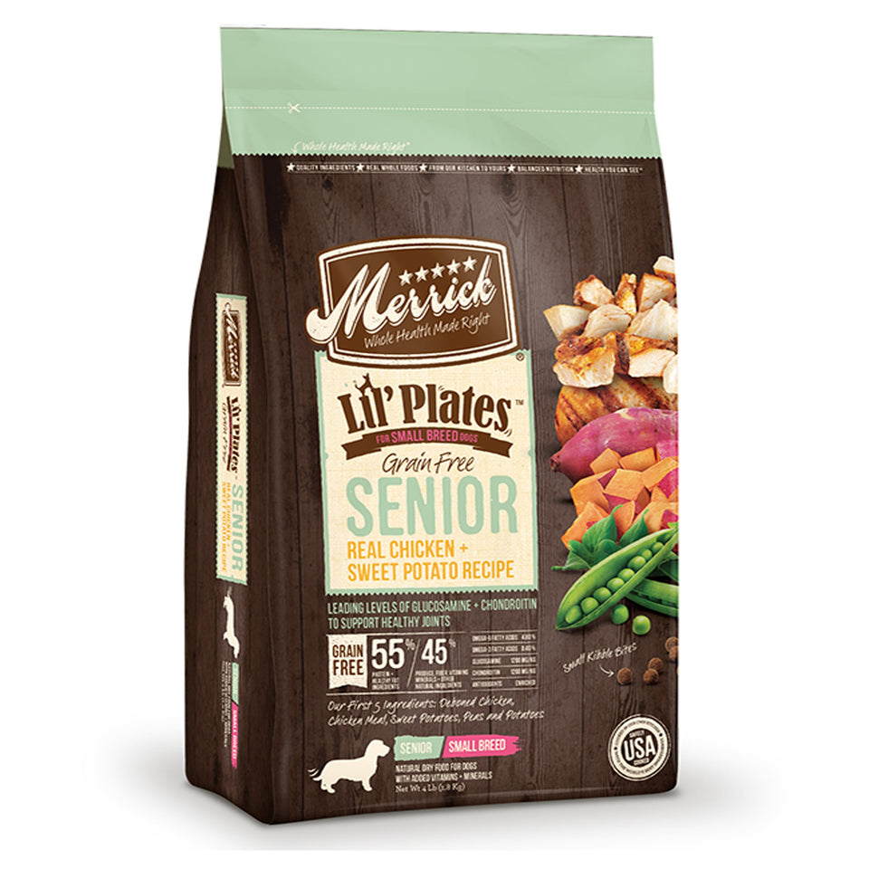 MERRICK DOG LIL PLATES GRAIN FREE SENIOR CHICKEN and SWEET POTATO 12LB