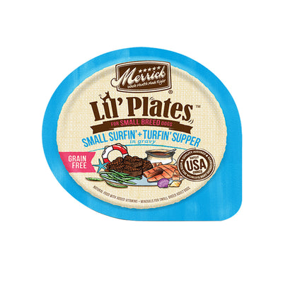 Merrick Lil Plates Grain-Free Small Surfin Turfin Supper Dog Food 3.5 oz. 12 ct