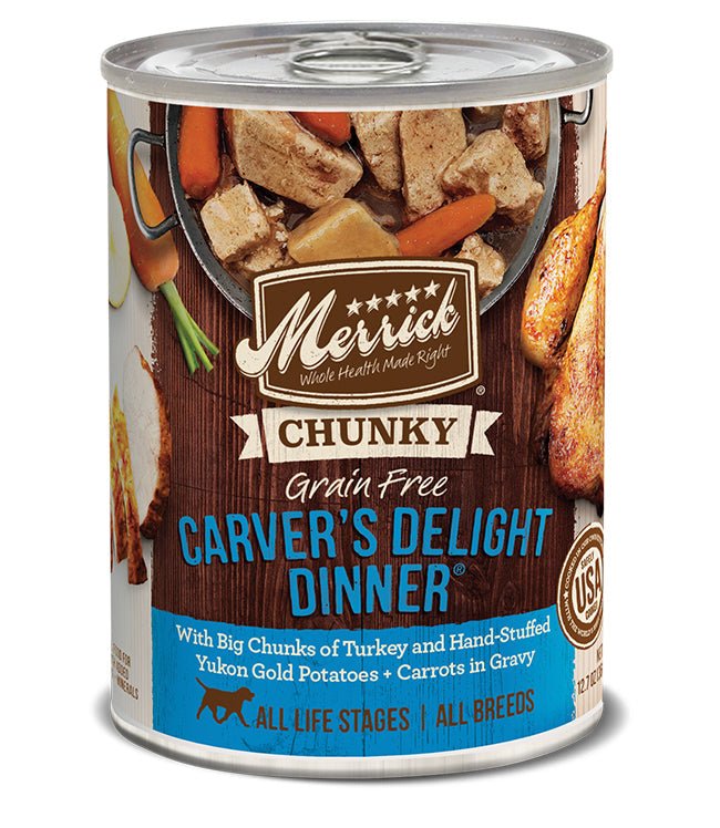 Merrick Grain - Free Chunky Carver's Delight Chicken & Turkey Wet Dog Food | 12.7 oz (Case of 12) - Pets Perfect