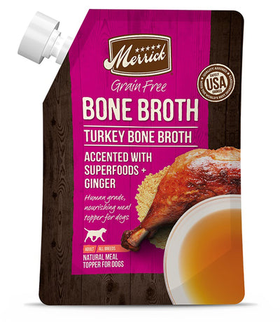 Merrick Dog Bone Broth Grain-Free Turkey, 16 oz each, Case of 10
