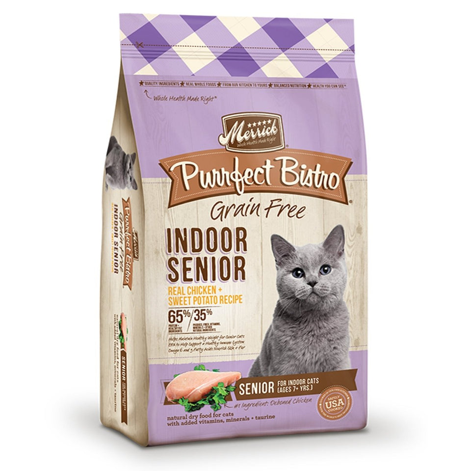 Merrick Purrfect Bistro GF Dry Cat Food - Indoor Senior Recipe, 4 lb