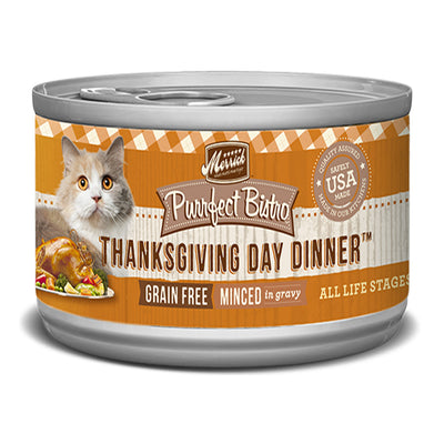 Merrick Purrfect Bistro Grain-Free Thanksgiving Day Dinner Wet Cat Food, 3 oz each, Case of 24