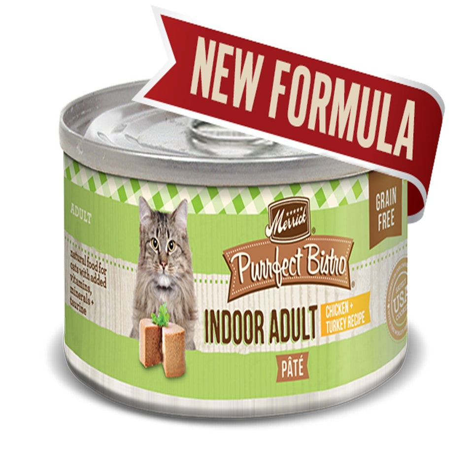 Merrick Purrfect Bistro Indoor Chicken Pate Wet Cat Food, 3 oz, 24 ct