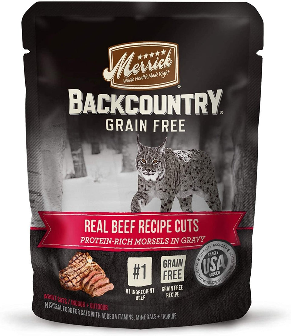 Merrick Backcountry GF Real Beef Pate Wet Cat Food, 3 oz, 24 ct