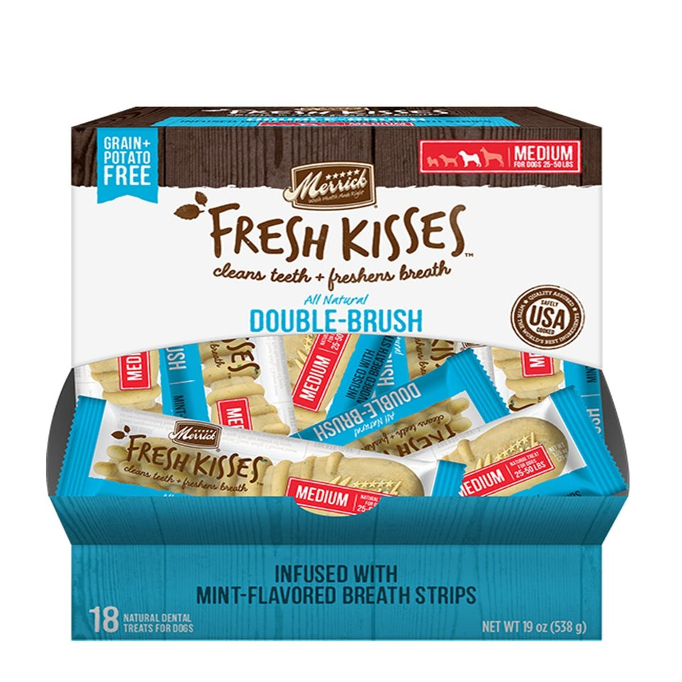 Merrick Fresh Kisses Mint Breath Strips For Medium Dogs (30-70 lb) (18