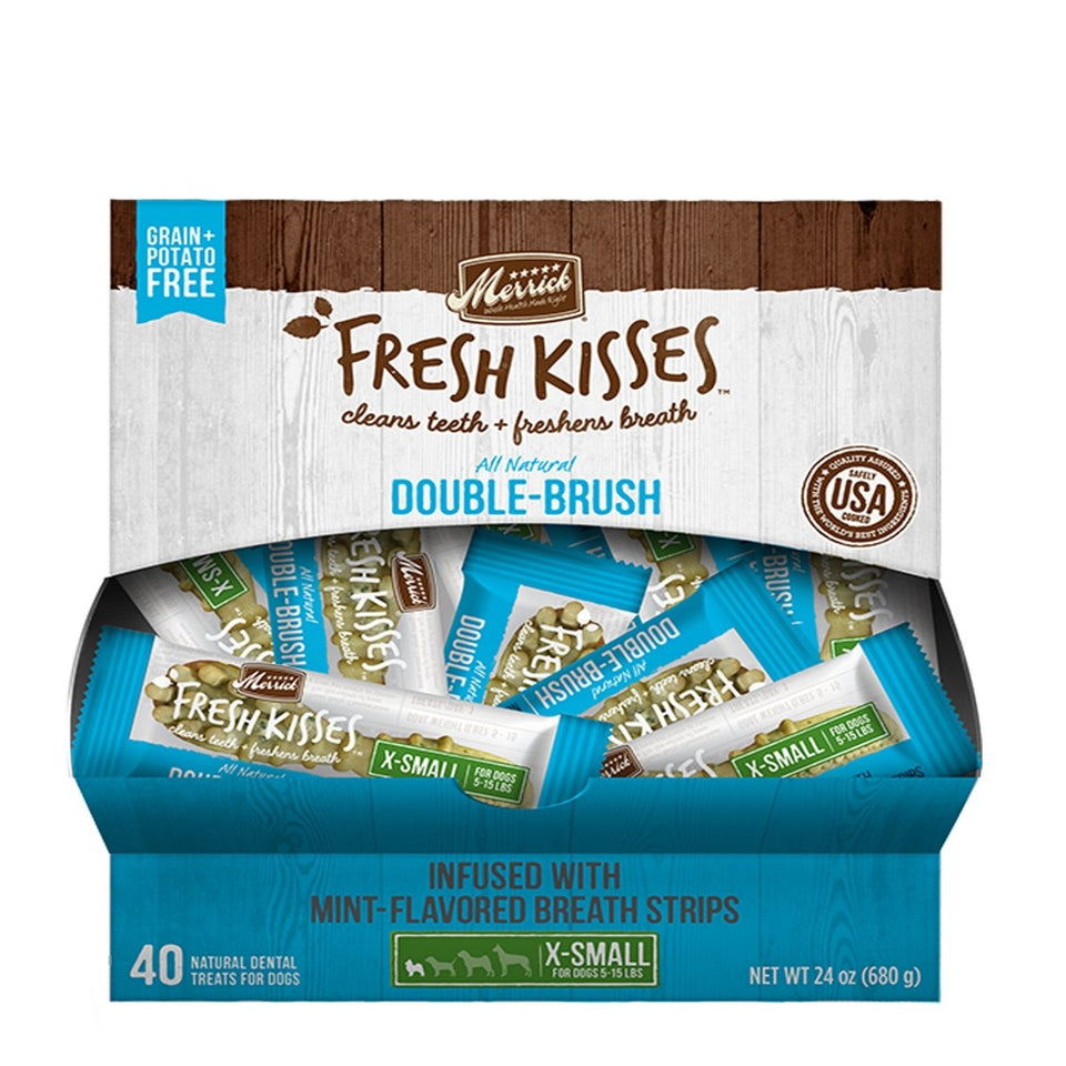 Merrick Fresh Kisses Mint Breath Strips For Extra Small Dogs (7-17 lb)