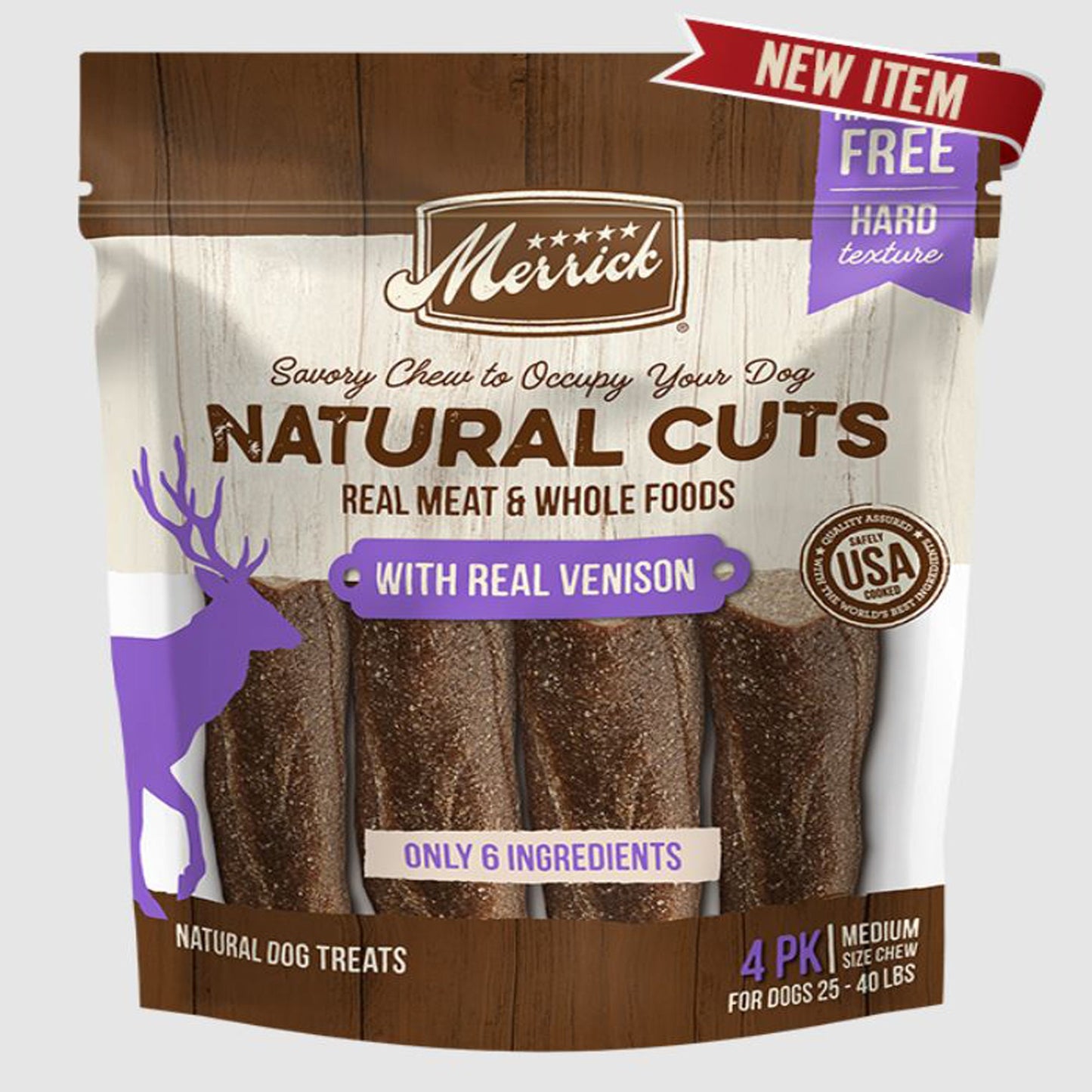 Merrick Dog Natural Cut Venison Medium Dog Chew 4 ct