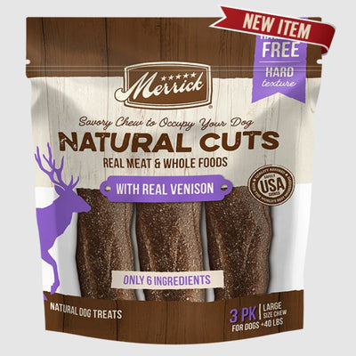 Merrick Venison Dog Chews - Premium Rawhide-Free, Large