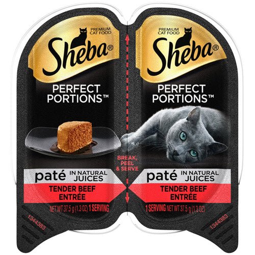 Sheba Perfect Portions Pate Wet Cat Food Teder Beef 2.6oz - Pets Perfect