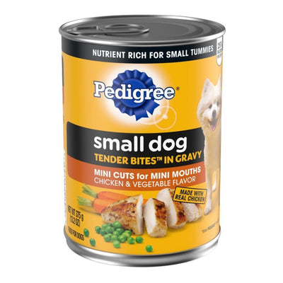 Pedigree Tender Bites in Gravy Adult Small Breed Wet Dog Food Chicken & Vegetable, 13.2 oz 12 ct - Pets Perfect