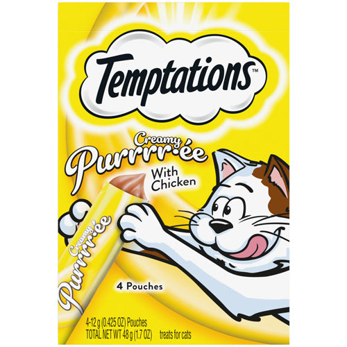 Temptations Creamy Purrrr-ee Cat Treats Chicken, 1.7 oz 11 ct