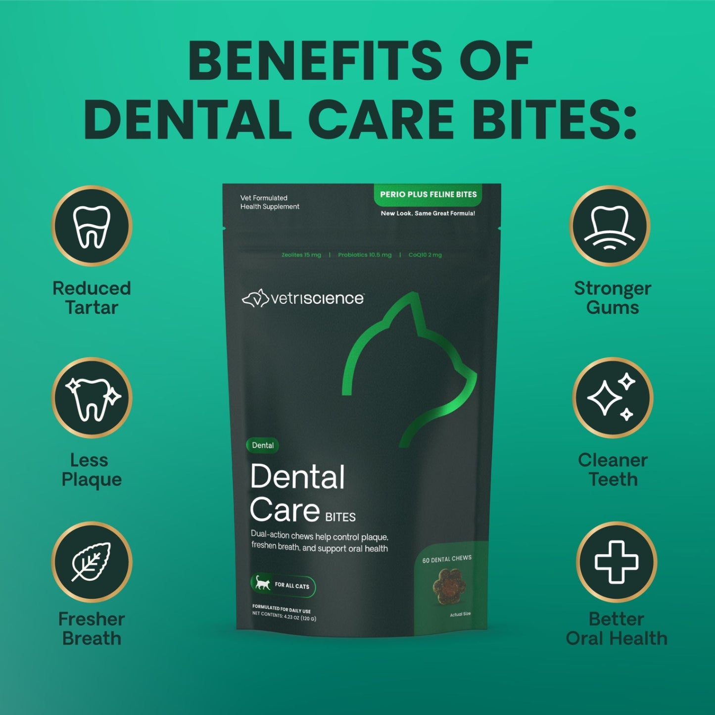 Vetriscience Cat Dental Care Bites - 60 ct, view 5