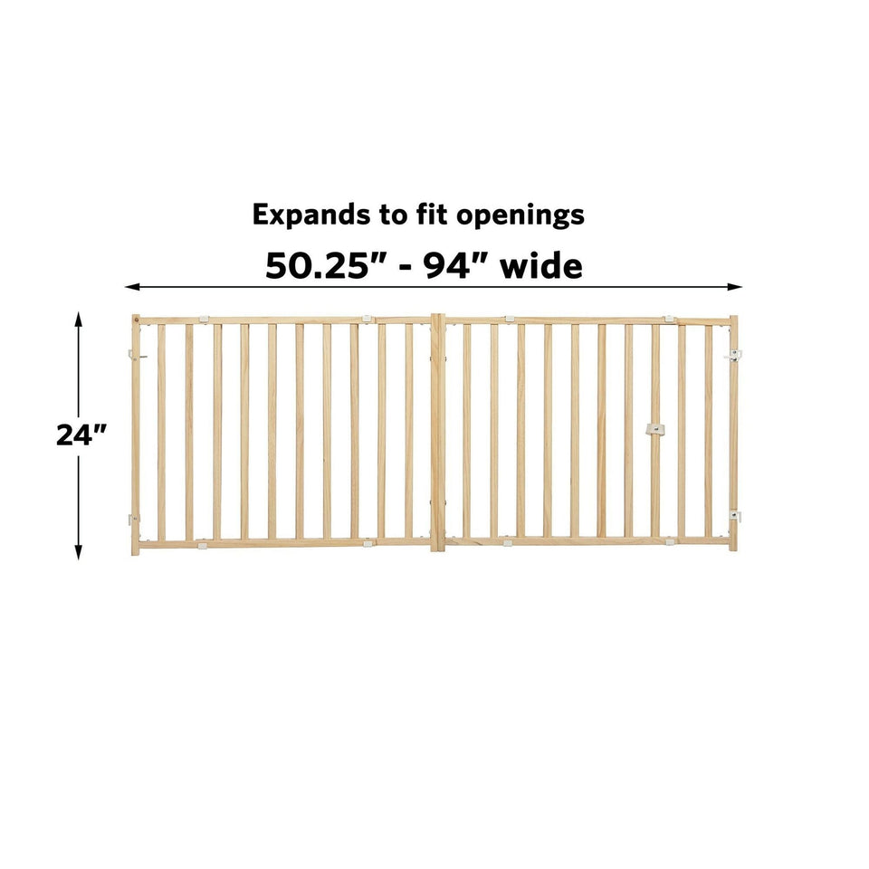 MidWest Homes for Pets Expandable Wood Gate 1ea/50-94in X 24in.