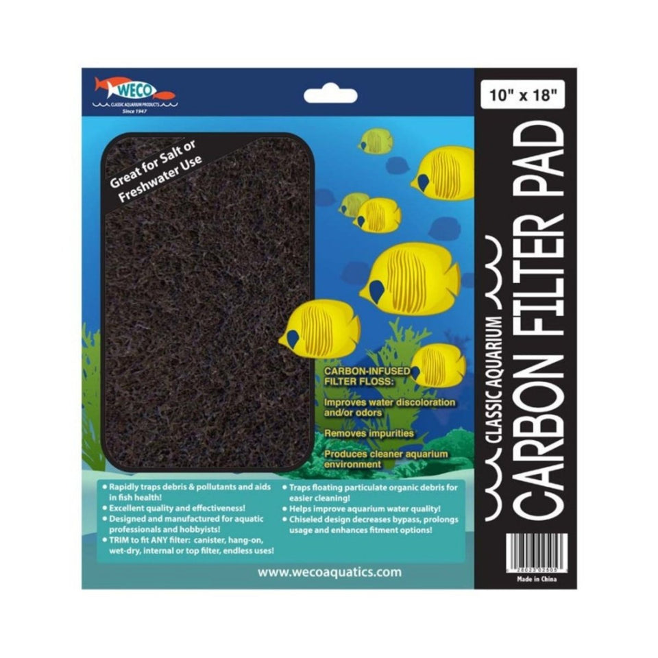 Weco Classic Aquarium Carbon Aquarium Filter Pad Black, 10 in x 18 in, view 2