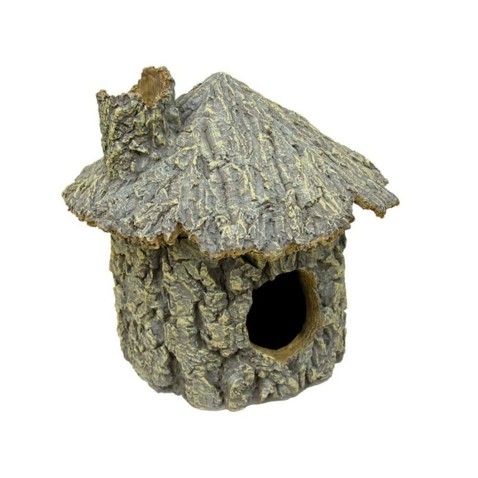 Weco Products Wecorama Sleepy Hollows Green Pine Hut Terrarium Ornament Green, 1ea