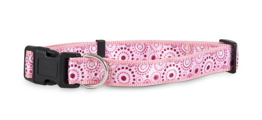 Aspen Ribbon Overlay Adjustable Dog Collar Pink 1ea/5/8In X 10-14 in, SM