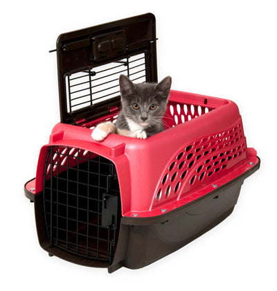 Petmate 2 Door Top Load Dog Kennel Hot, Pink, Black, 19 in