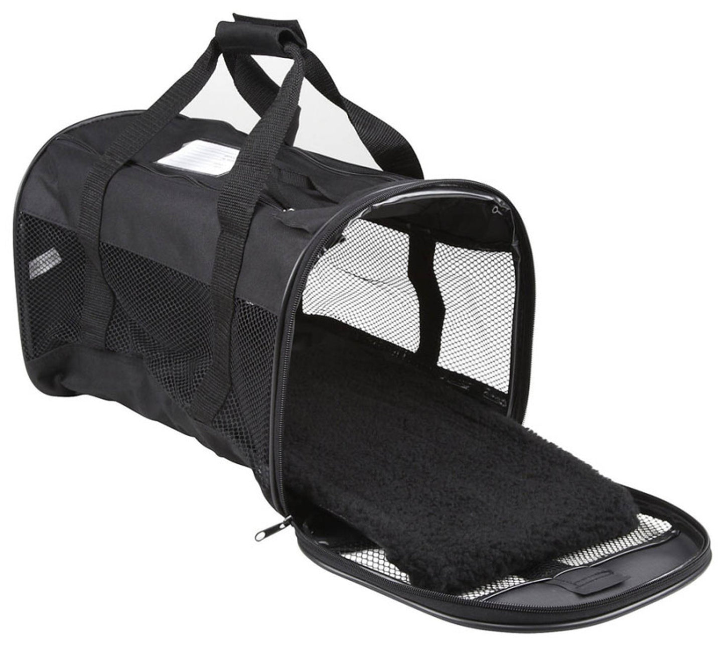 Petmate Plush Soft-Sided Dog Kennel Cab, Black Medium