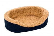 Aspen Plush/Suede Oval Dog Lounger Bed Assorted 18 in x 14 in, X-Small