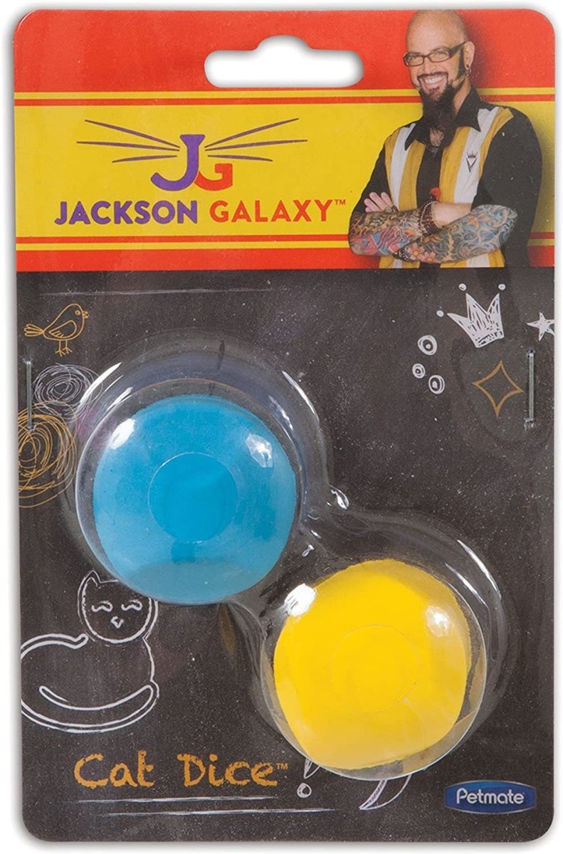Jackson Galaxy Cat Dice Hollow and Soft Cat Toy Purple, Green, 2 ct