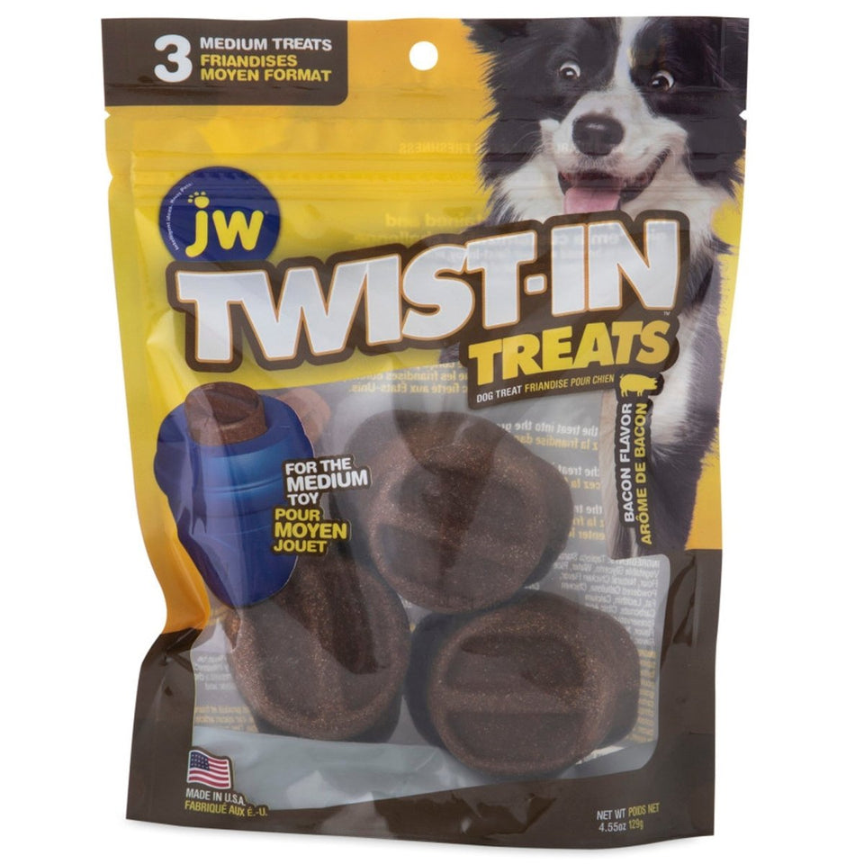 JW Pet Twist-in Dog Treat Refill Bacon Medium, 3 ct