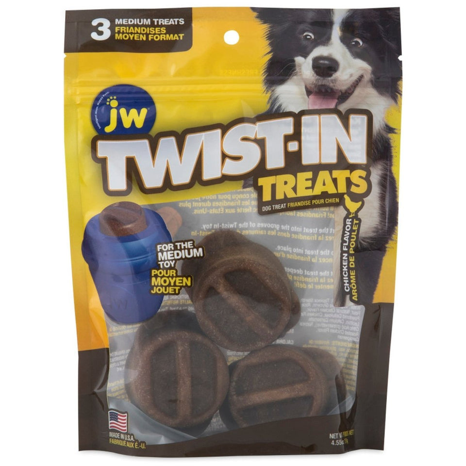 JW Pet Twist-in Dog Treat Refill Chicken Medium, 3 ct