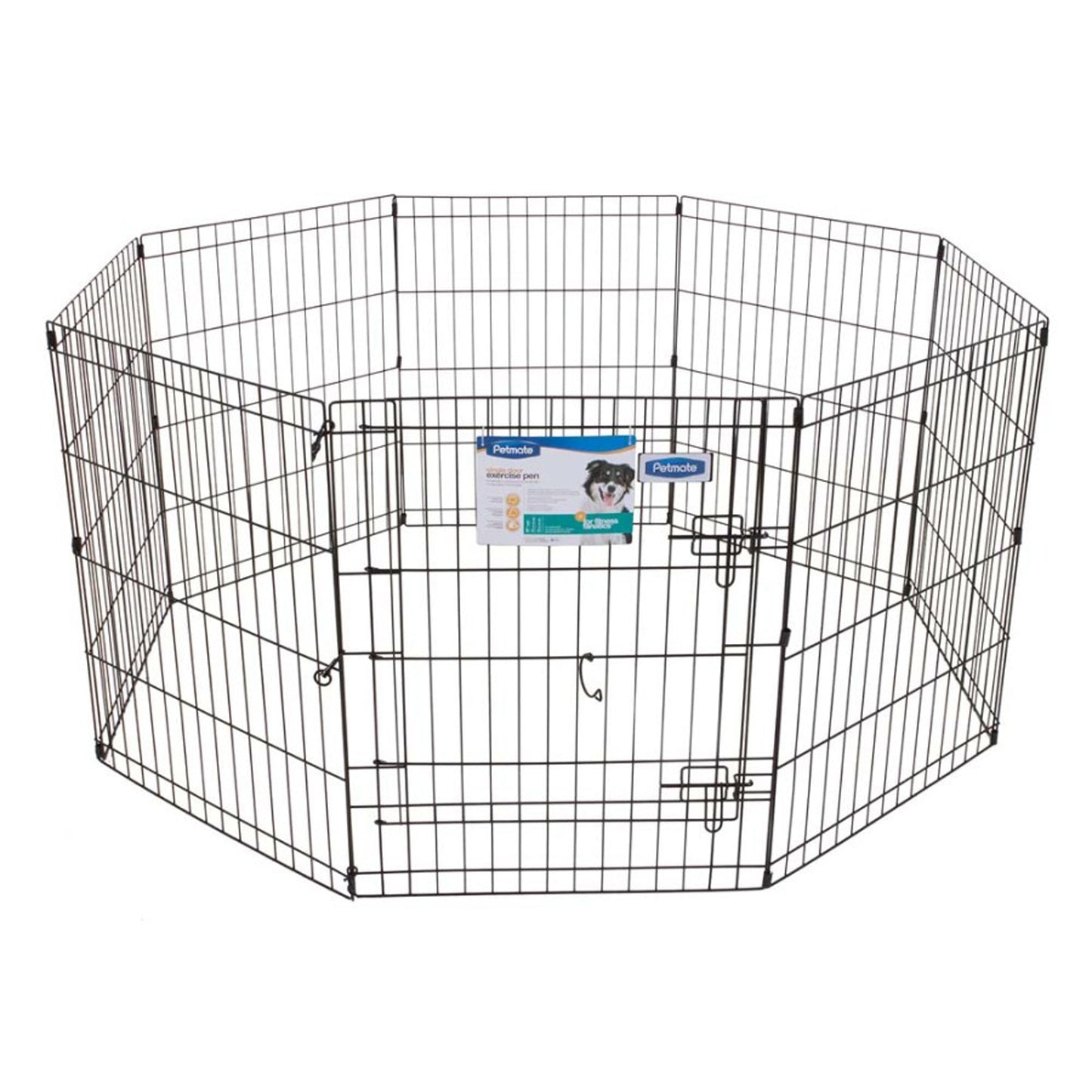 Petmate Exercise Pen with Door, Black, 30 in