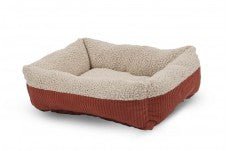 Aspen Self Warming Rectangular Dog Lounger Bed Barn Red/Cream 24 in x