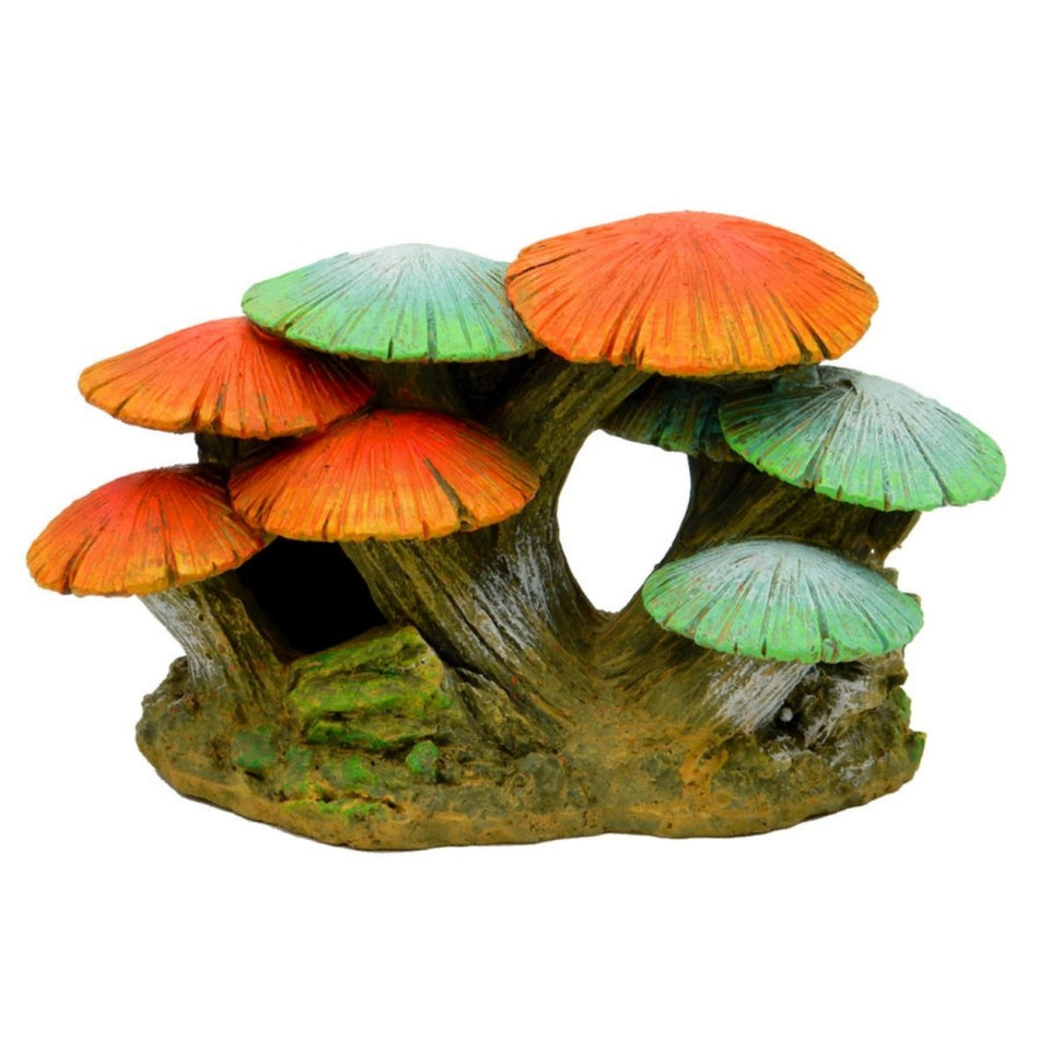 Blue Ribbon Glowing Mushroom Garden Ornament Long, Orange &, Green