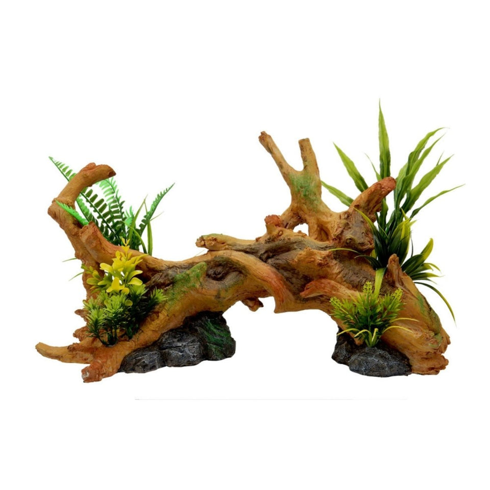 Blue Ribbon Exotic Environments Driftwood with Plants Aquarium