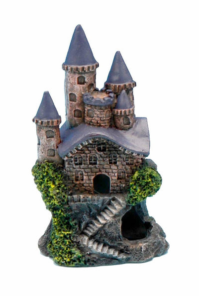Penn-Plax Magic Castle Aquarium Ornament Brown/Grey, 4 in, Mini