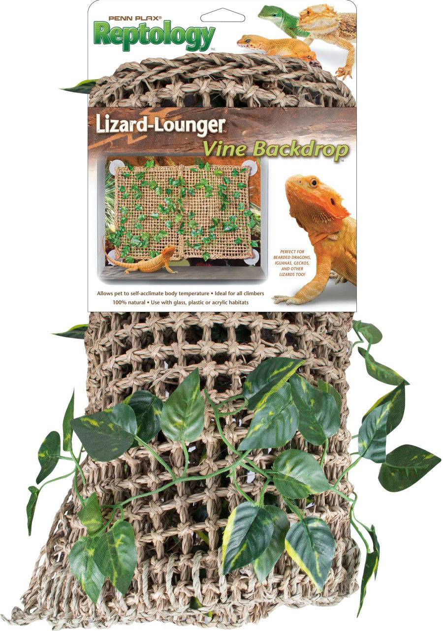 Penn-Plax Lizard Lounger Basking Platform with Vines - Brown, 23.5 x 14 in