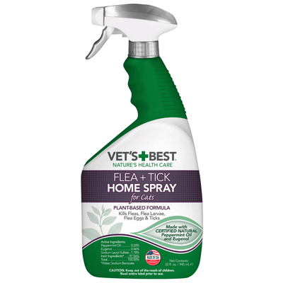 Vet's Best Flea & Tick Home Spray for Cats, 32 oz