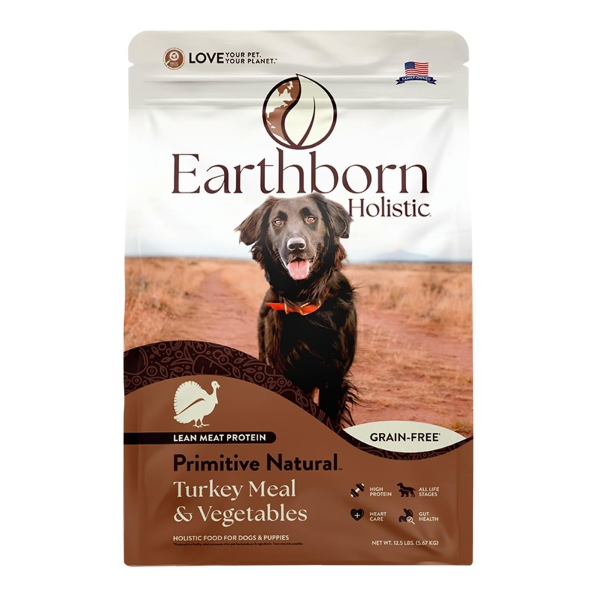 Earthborn Holistic Primitive Natural Grain - Free Dry Dog Food Turkey Meal & Vegetables 12.5lb - Pets Perfect