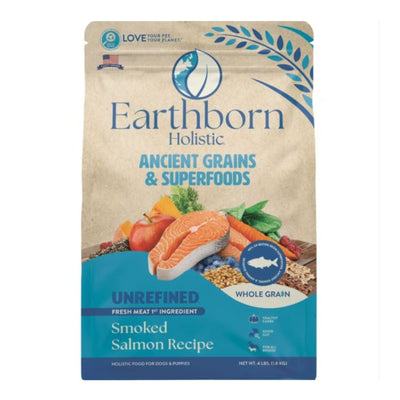 Earthborn Holistic Unrefined Whole Grain Dog Food Smoked Salmon 4 Lb