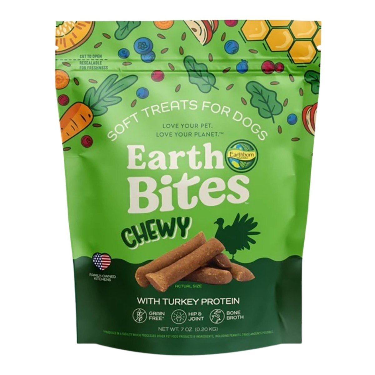 Earthborn Dog Grain Free Earthbites Chewy Turkey 7oz. - Pets Perfect