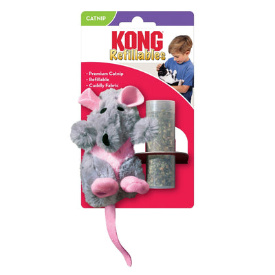 KONG Refillable Feather Rat Catnip Cat Toy Grey 1ea/One Size Default Title