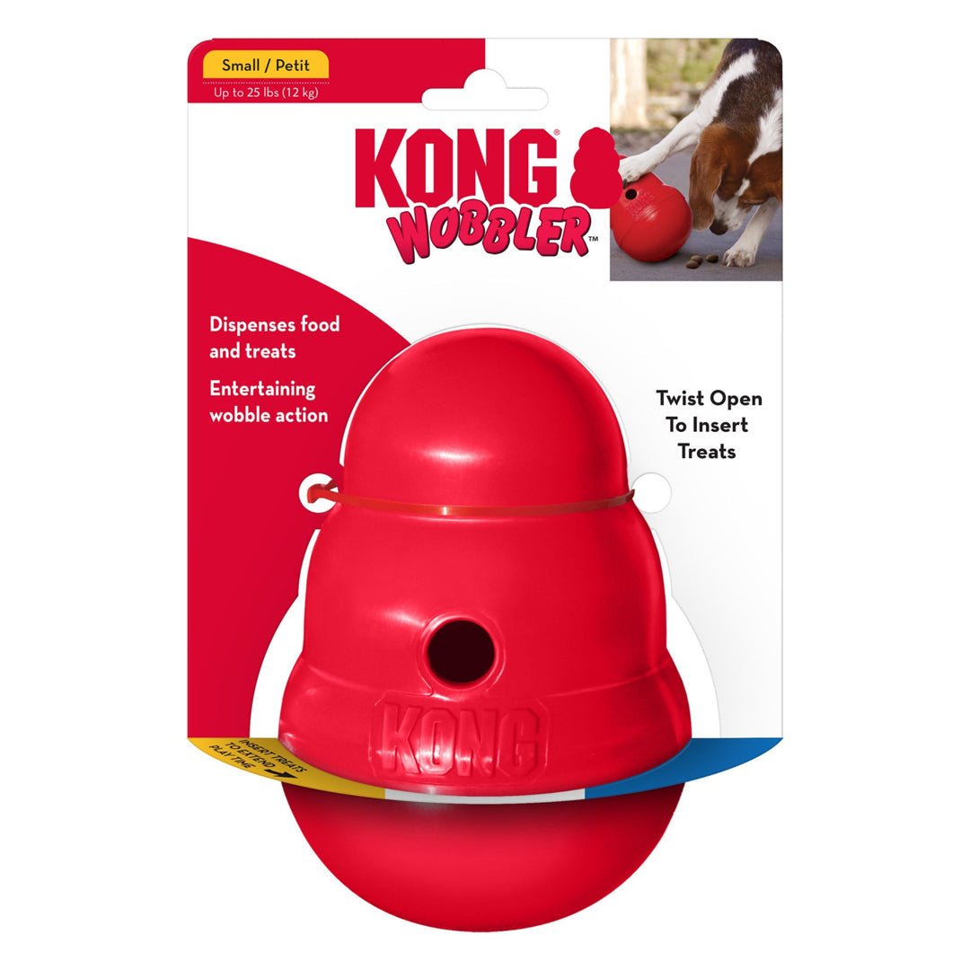KONG Wobbler Food and Treat Dispenser Dog Toy Red 1ea/SM - Pets Perfect