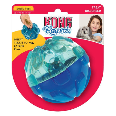 KONG Rewards Ball Treat Dispenser Dog Toy Blue Small