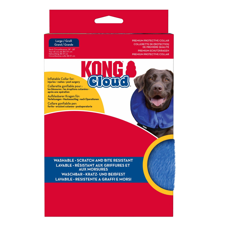 KONG Inflatable E-Dog Collar, Blue Large