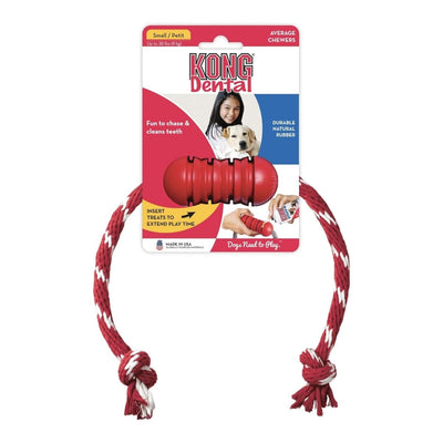 KONG Dental Chew Dog Toy with Floss Rope, Small