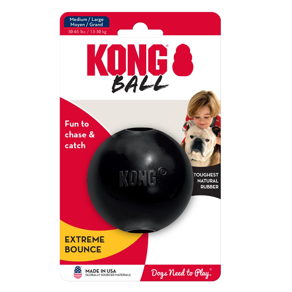 KONG Extreme Ball Dog Toy, Black Medium/Large