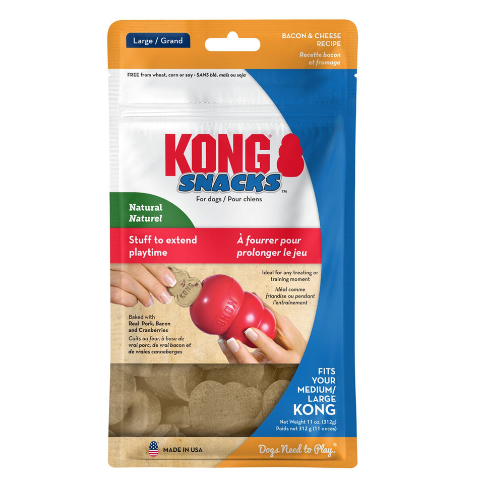 KONG Stuff'N Snacks Dog Treats Bacon & Cheese Large, 12 oz
