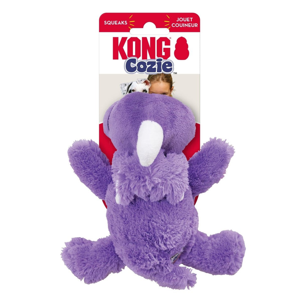 KONG Cozie Rosie Rhino Plush Dog Toy Purple Small