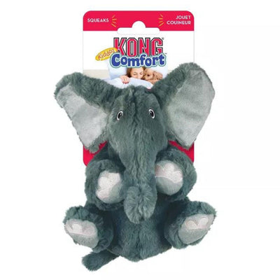 KONG Comfort Kiddos Elephant Dog Toy Gray X-Small