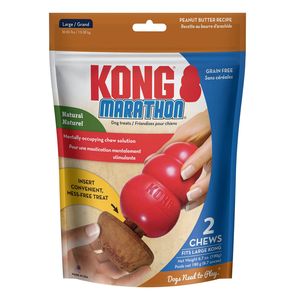 KONG Marathon Dog Treats Peanut Butter 2-Count, Large