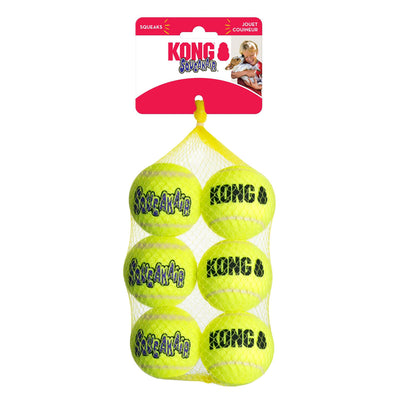 KONG Air Dog Squeaker Dog Toy Balls 6-Count, Medium